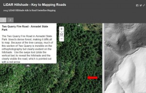 Explore this Story Map to See How the LiDAR Hillshade Helps with Road Mapping